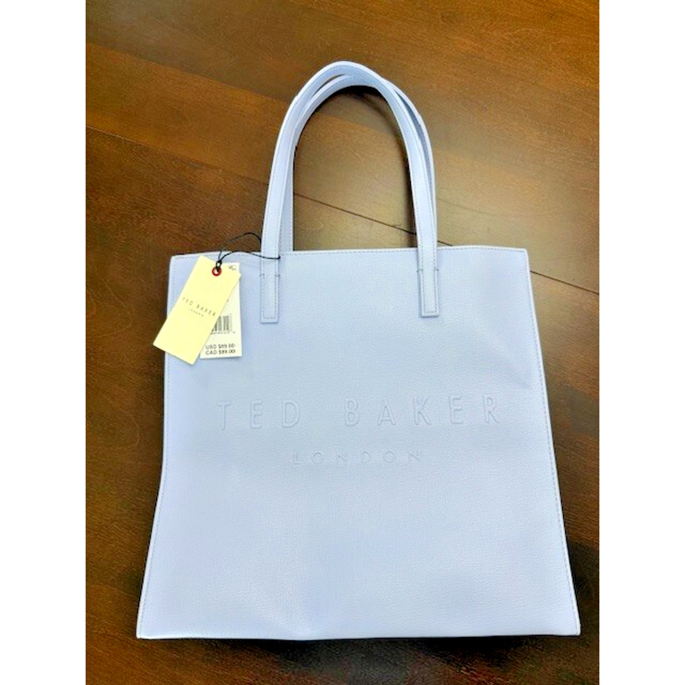 New Ted Baker London The ICON Soocon Light Blue Medium Faux Leather Tote Bag - Picture 4 of 9